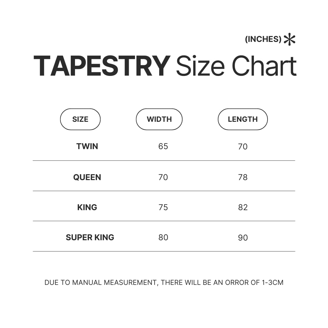 Tapestry Size Chart - Maluma Merch