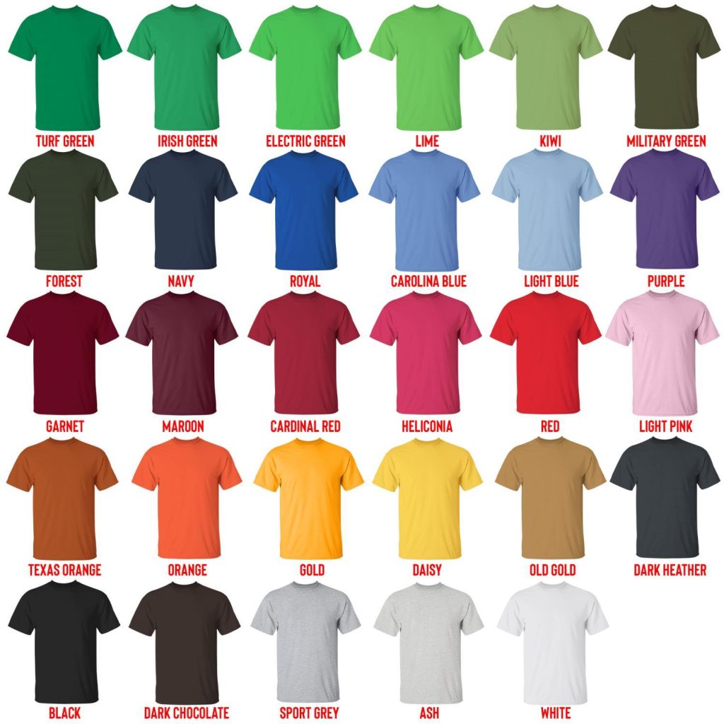 t shirt color chart - Maluma Merch